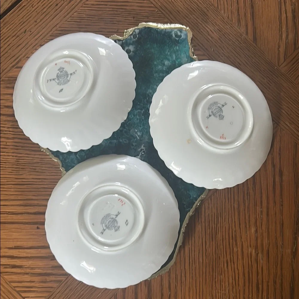 Vintage Minton Ardmore Cream and Turquoise Saucers